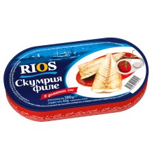 RIOS ФИЛЕ СКУМРИЯ В ДОМАТЕН СОС 180Г